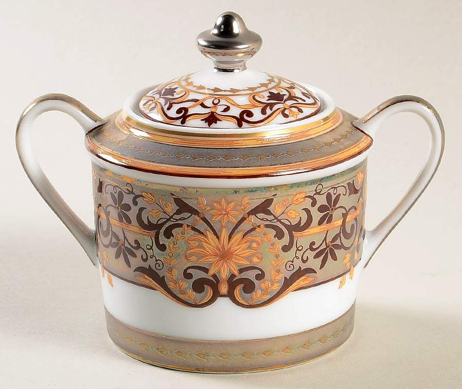 Boulle Sugar Bowl & Lid by Bernardaud-1