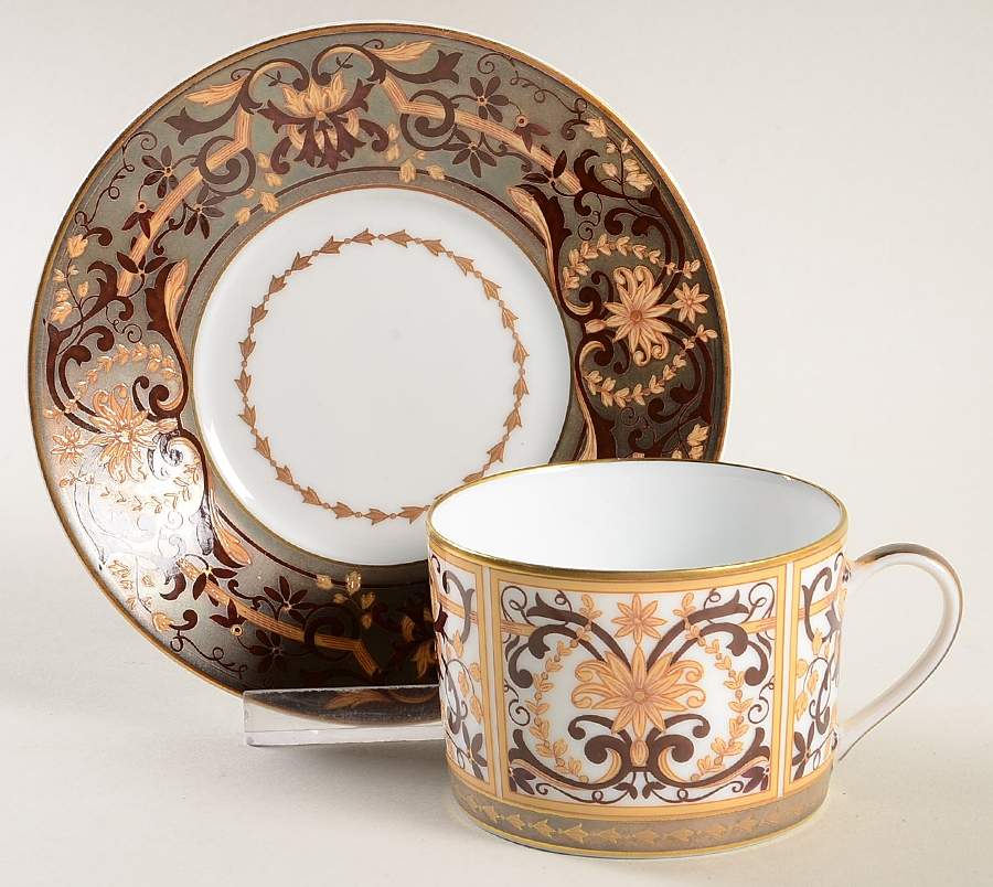 Boulle Flat Cup & Saucer Set by Bernardaud-1