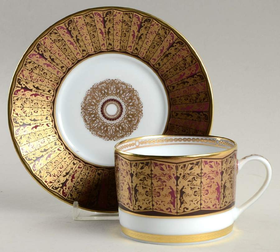 Eventail Flat Cup & Saucer Set by Bernardaud-1