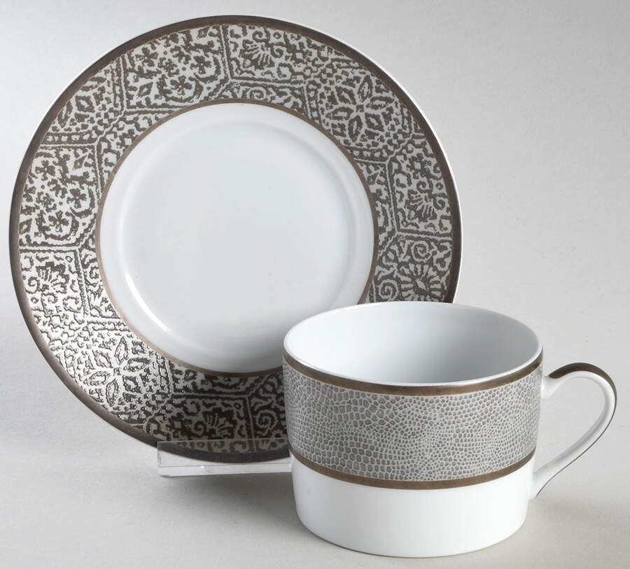 Sauvage Flat Cup & Saucer Set by Bernardaud-1