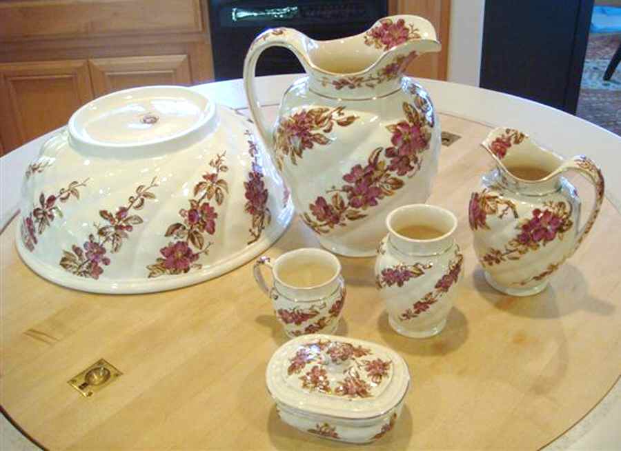 Sylvia Pink and Brown Mug by Brown, Westhead & Moore-1