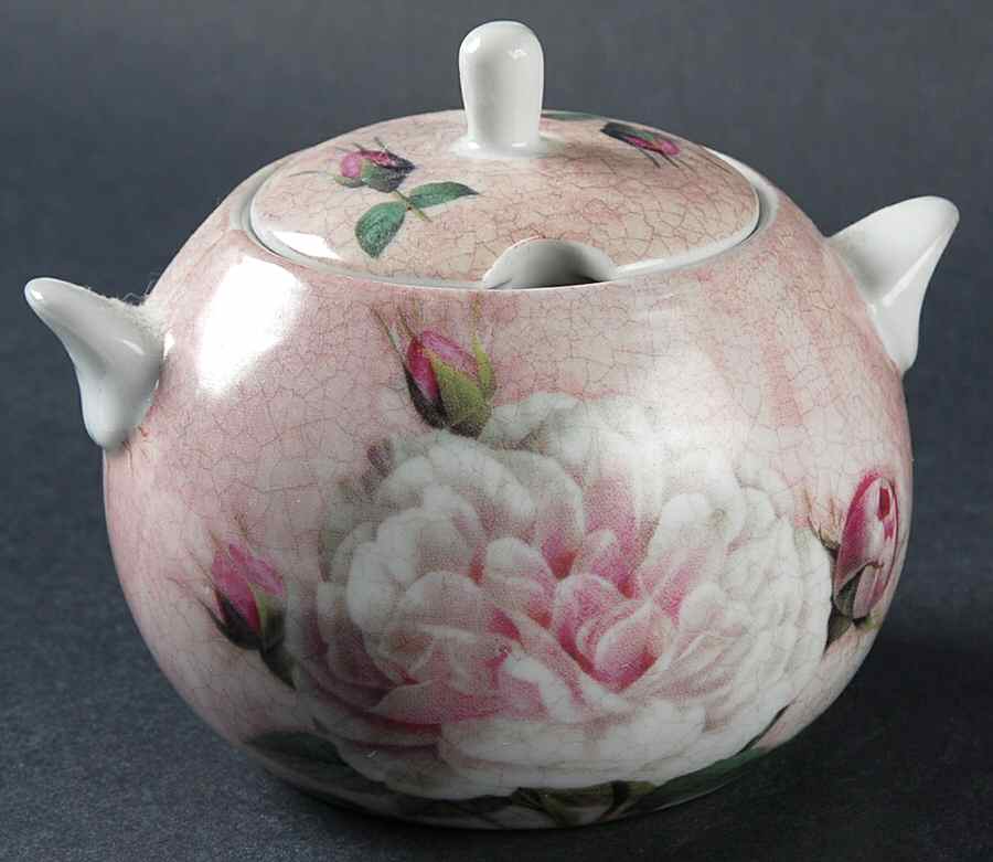 Antique Rose Sugar Bowl & Lid by Baum Brothers-1