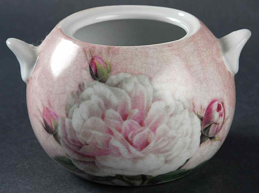 Antique Rose Sugar Bowl No Lid by Baum Brothers-1
