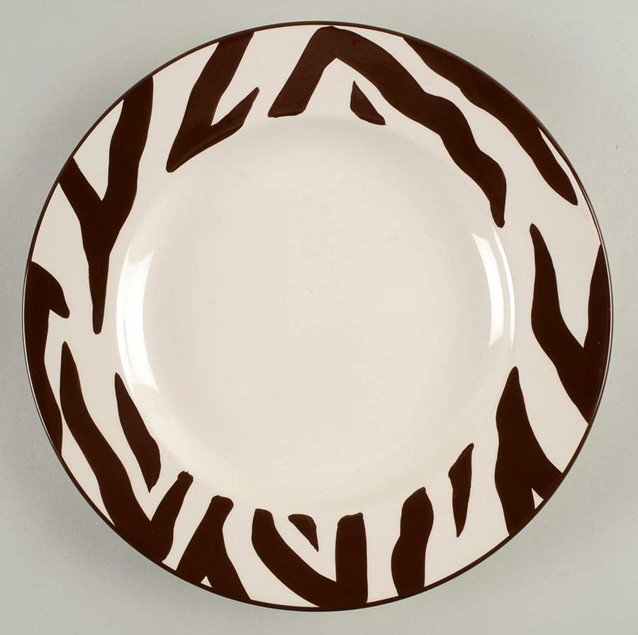 Zebra Brown Dinner Plate by Ballard Designs-1