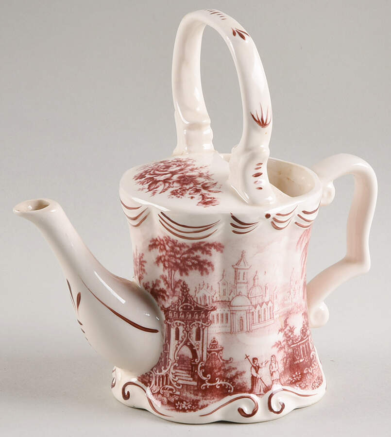 Red Toile Water Can by Burton & Burton-1