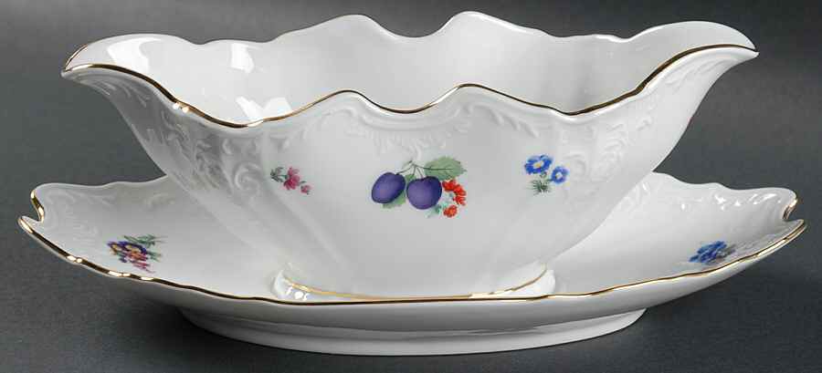Genori Fruit Gravy Boat with Attached Underplate by Baum Brothers-1