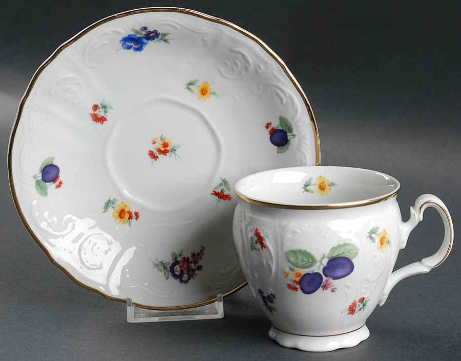 Genori Fruit Footed Cup & Saucer Set by Baum Brothers-1