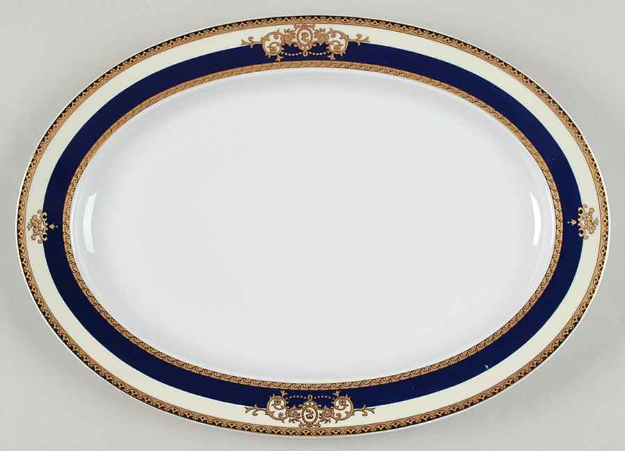 Jana 14" Oval Serving Platter by Baum Brothers-1