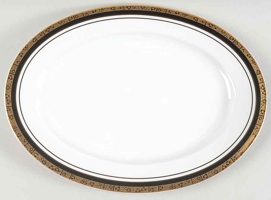 Westport Black 12" Oval Serving Platter by Baum Brothers-1