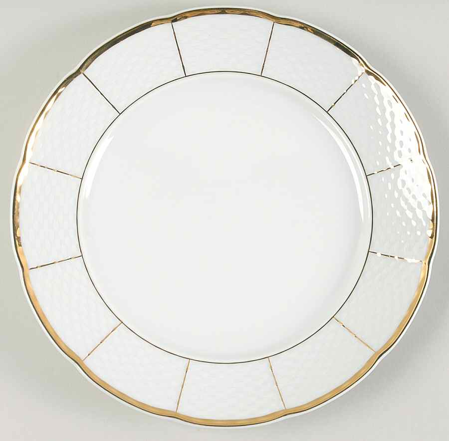 Royalty (Gold Stripes) Dinner Plate by Baum Brothers-1