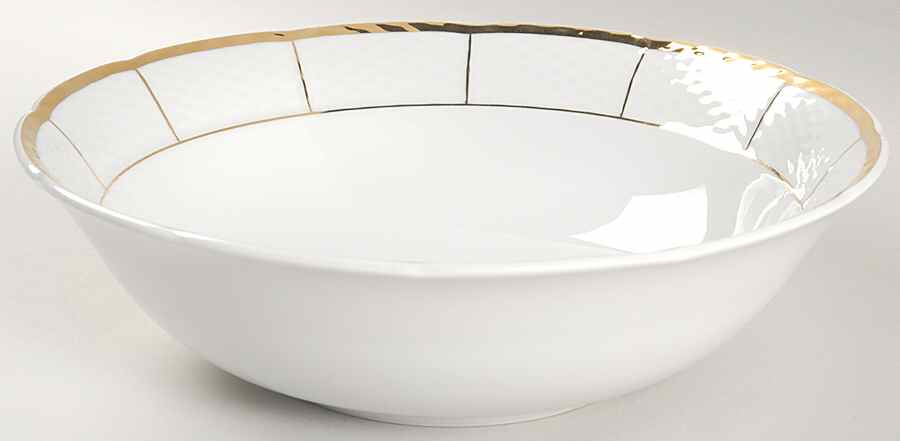 Royalty (Gold Stripes) 9" Round Serving Bowl by Baum Brothers-1