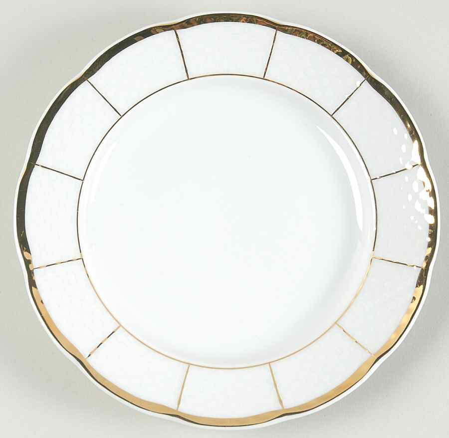 Royalty (Gold Stripes) Salad Plate by Baum Brothers-1