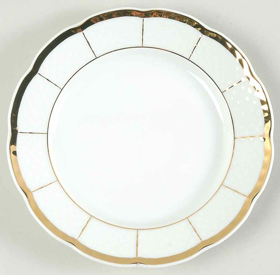 Royalty (Gold Stripes) Bread & Butter Plate by Baum Brothers-1