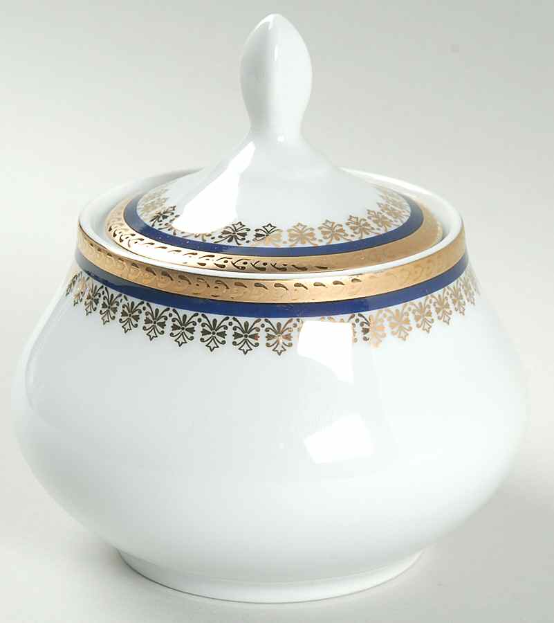 Amanda Cobalt Sugar Bowl & Lid by Baum Brothers-1
