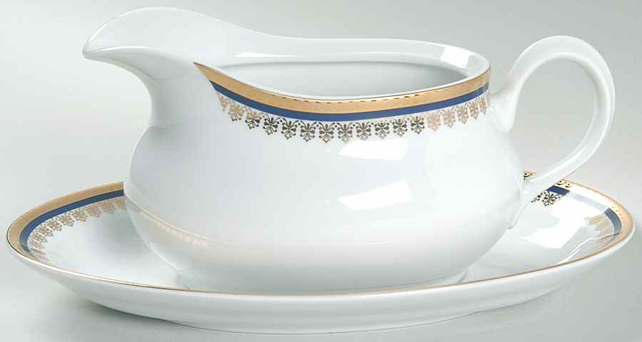 Amanda Cobalt Gravy Boat & Underplate by Baum Brothers-1