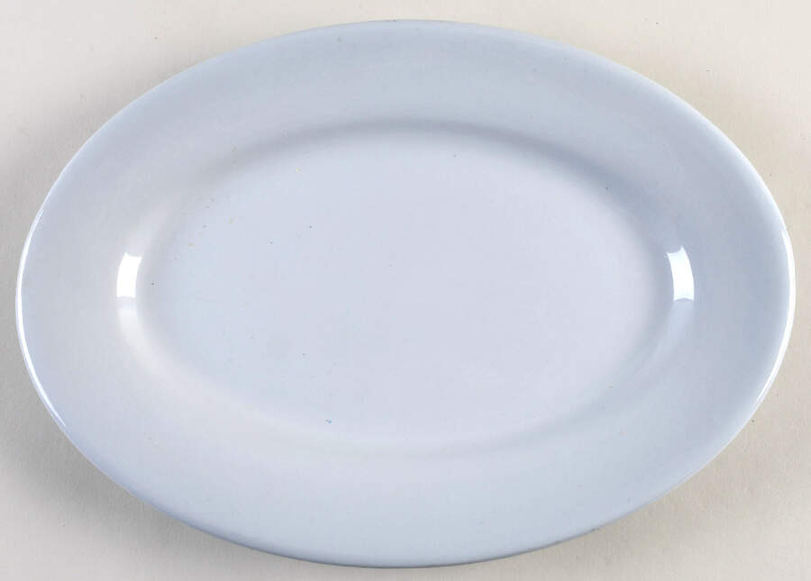 Lune Blue 13" Oval Serving Platter by Buffalo Pottery-1