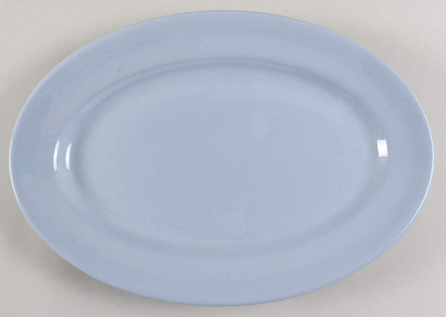 Lune Blue 15" Oval Serving Platter by Buffalo Pottery-1