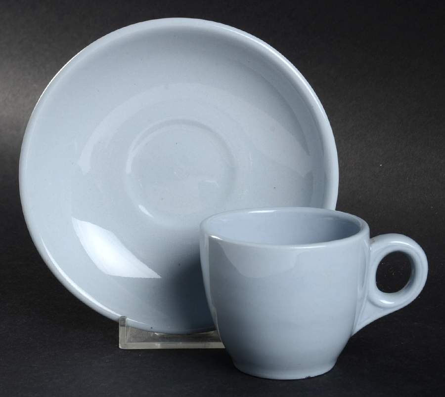 Lune Blue Flat Demitasse Cup & Saucer Set by Buffalo Pottery-1