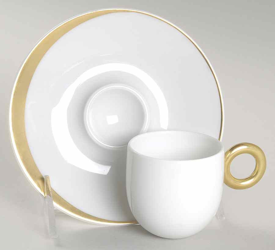 Salsa Or (Gold) Espresso Cup and Saucer Set by Bernardaud-1