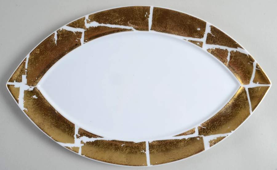 Feuille d'Or 14" Zanzibar Plate by Bernardaud-1