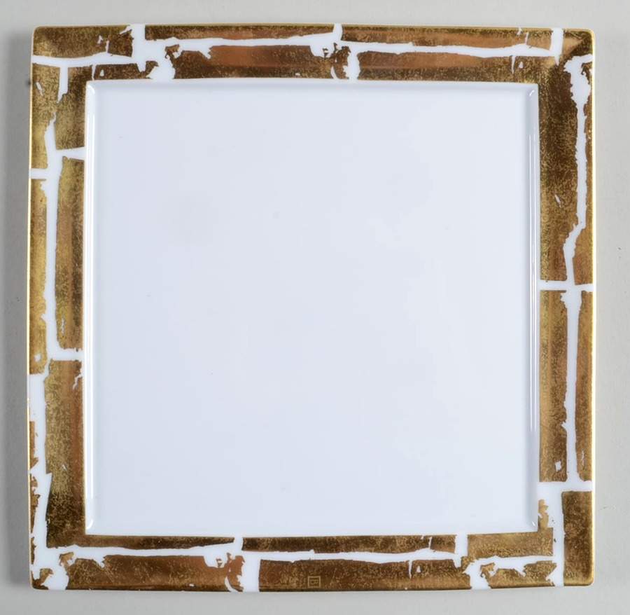 Feuille d'Or Square Salad Plate by Bernardaud-1