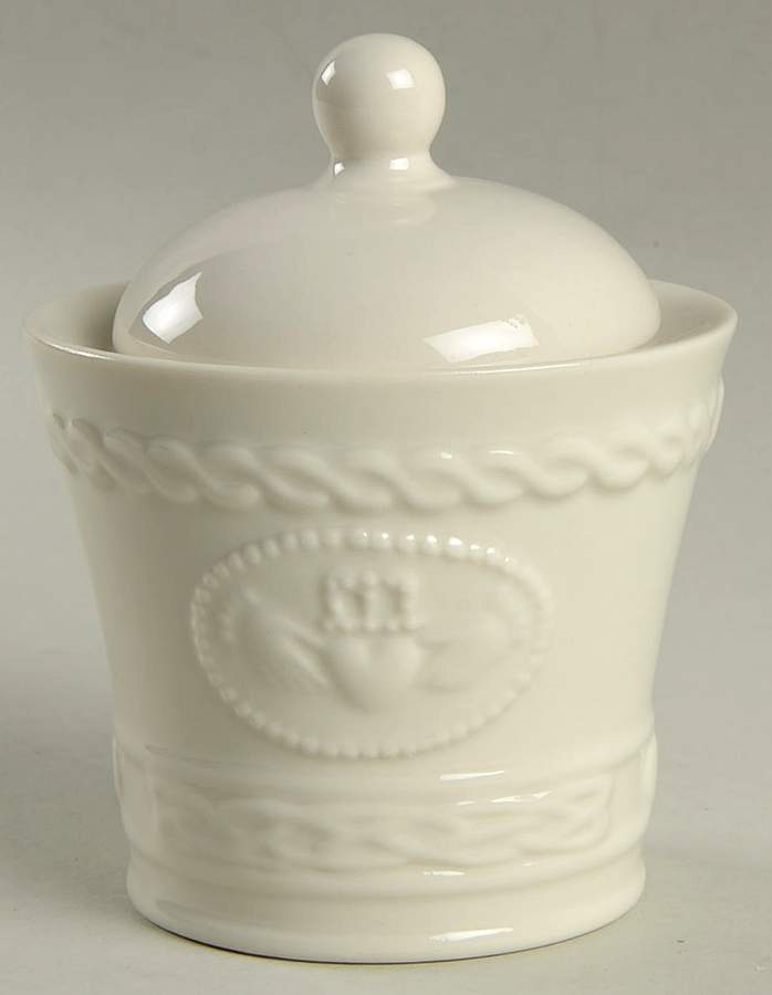 Claddagh Collection Sugar Bowl & Lid by Belleek Pottery (Ireland)-1