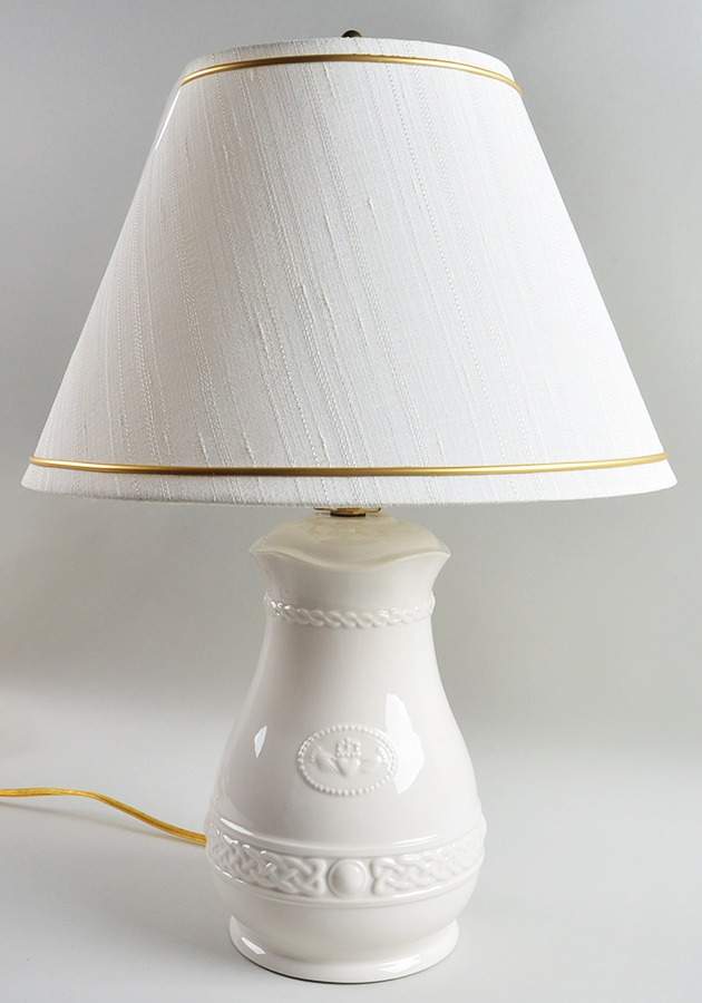Claddagh Collection 19" Electric Lamp & Shade by Belleek Pottery (Ireland)-1