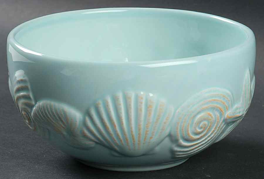 Seashell Collection Aqua Soup/Cereal Bowl by Blue Sky-1