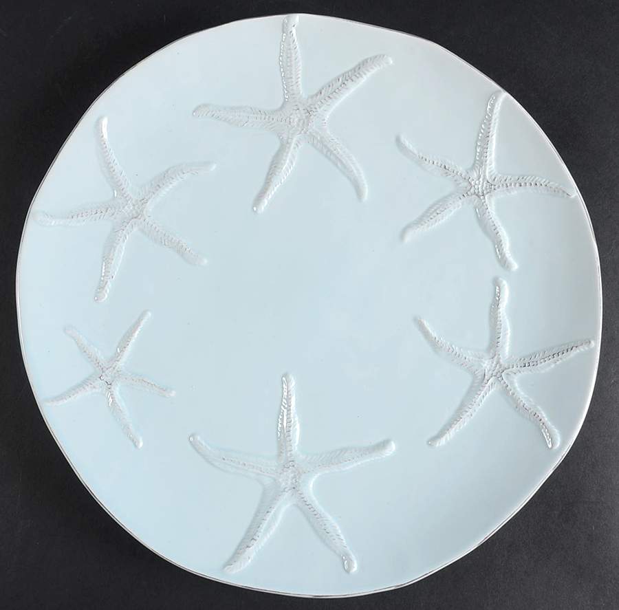 Seahorse and Seashell Menagerie Blue Dinner Plate by Blue Sky-1