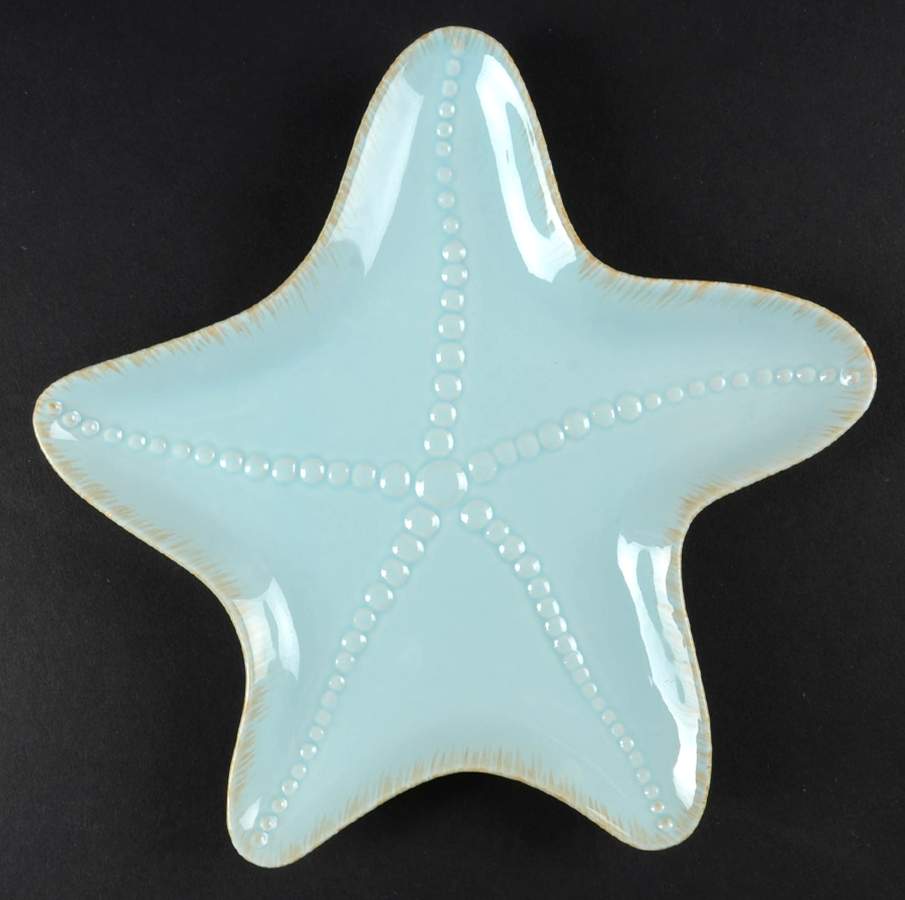Seashell Collection Aqua Figural Appetizer Plate by Blue Sky-1