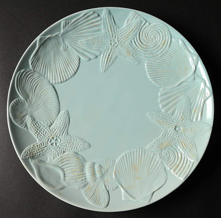 Seashell Collection Aqua Dinner Plate by Blue Sky-1