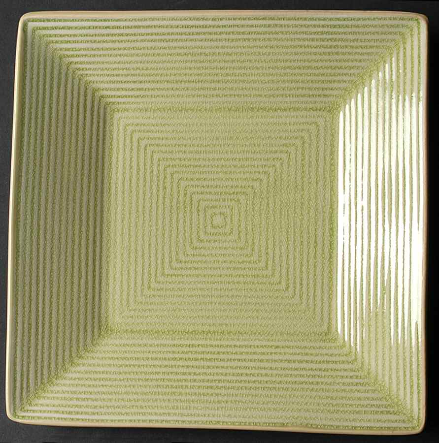 Square Lines Lime Green Salad Plate by Baum Brothers-1