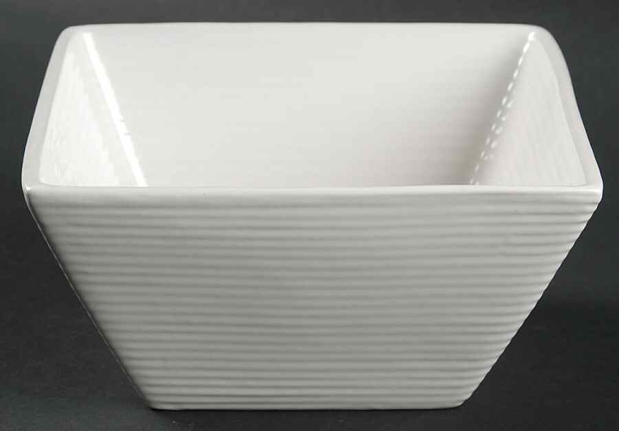 Square Lines White Soup/Cereal Bowl by Baum Brothers-1