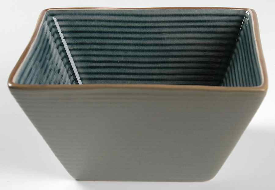Square Lines Denim Blue Soup/Cereal Bowl by Baum Brothers-1