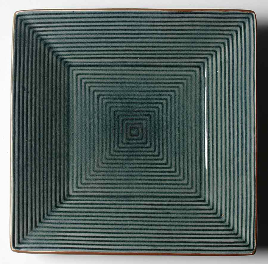 Square Lines Denim Blue Salad Plate by Baum Brothers-1