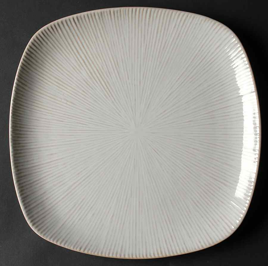Radiant Lines White Dinner Plate by Baum Brothers-1