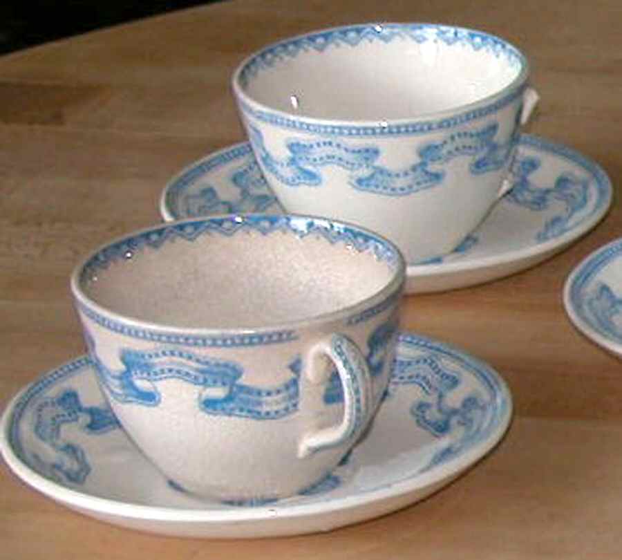 Ribbon Flat Cup & Saucer Set by Baker & Co-1