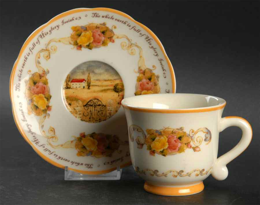 Casa Siena Footed Cup & Saucer Set by Brownlow Heritage China-1