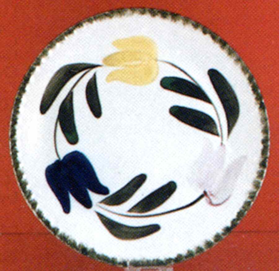 Tricolor Dinner Plate by Blue Ridge Southern Pottery-1