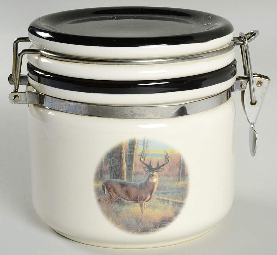 Old Mossy Horns Small Canister with Hinged Lid by Bass Pro Shops-1