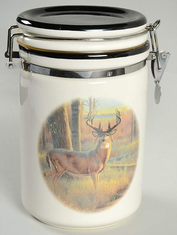 Old Mossy Horns Large Canister with Hinged Lid by Bass Pro Shops-1