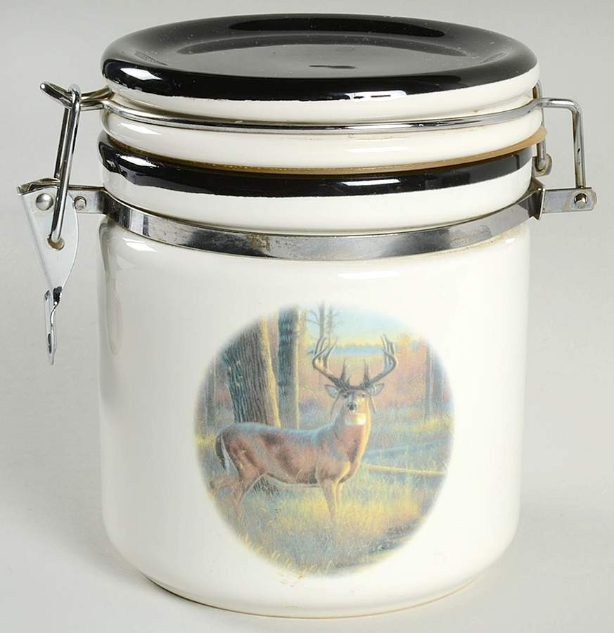 Old Mossy Horns Medium Canister with Hinged Lid by Bass Pro Shops-1