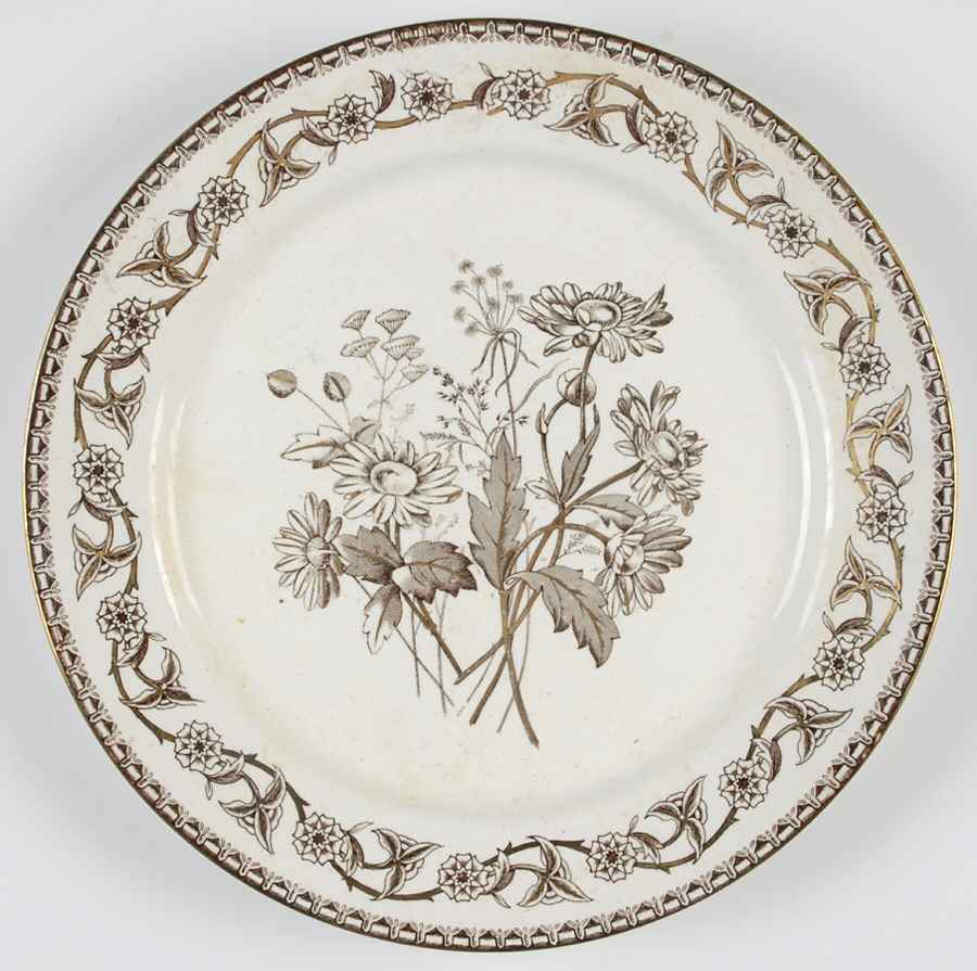Yosemite Brown (Gold Trim) Dinner Plate by T & R Boote-1