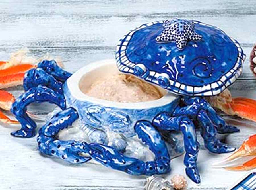Blue Delft Figural Dip Bowl & Lid by Blue Sky-1