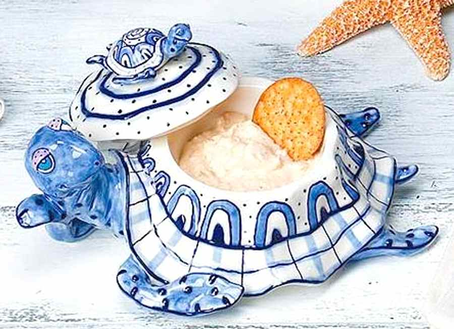 Blue Delft Figural Covered Box by Blue Sky-1