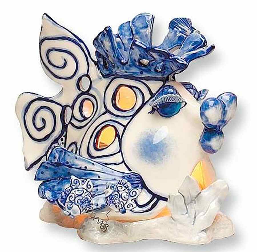 Blue Delft Figural Tea Light Candleholder by Blue Sky-1