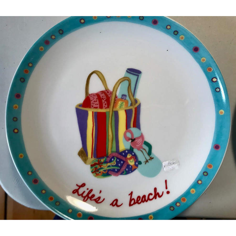 Life's a Beach Bread & Butter Plate by Boston Warehouse-1