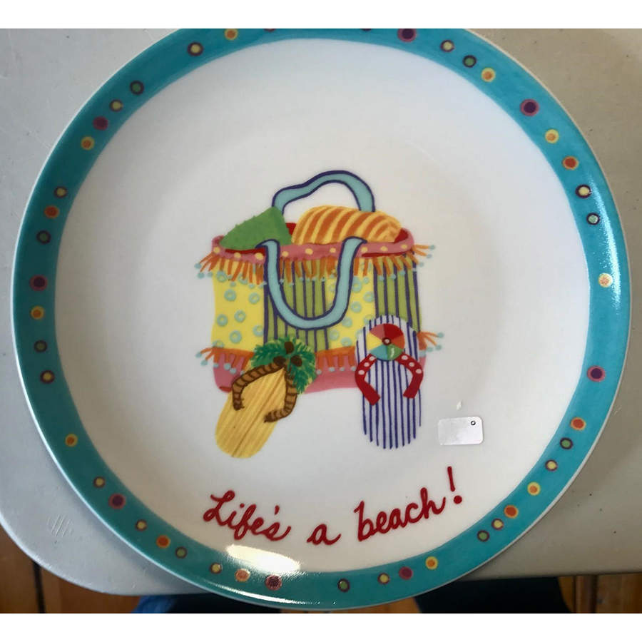 Life's a Beach Bread & Butter Plate by Boston Warehouse-1