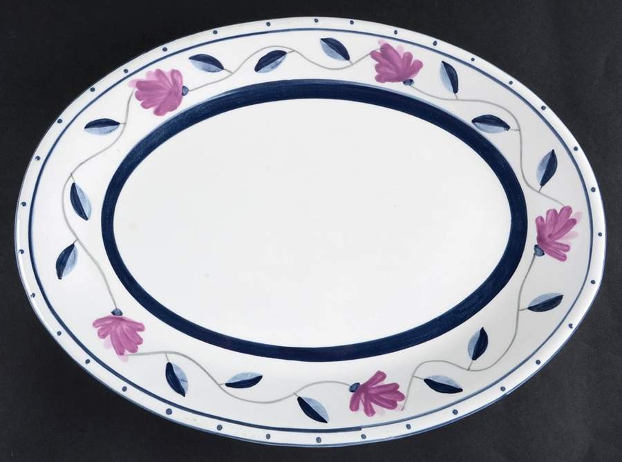 Firenze 14" Oval Serving Platter by Belagio Pottery-1