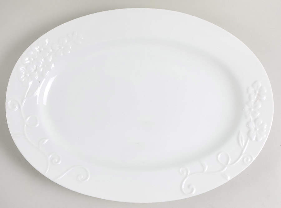 Delphine 14" Oval Serving Platter by Bella Lux-1
